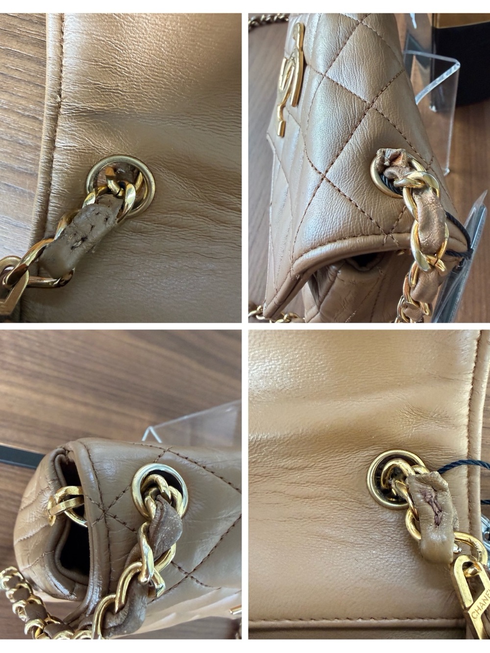 Vintage Chanel Caramel Lambskin Quilted Flap Bag Large CC Gold Hardware - Picture 8 of 9